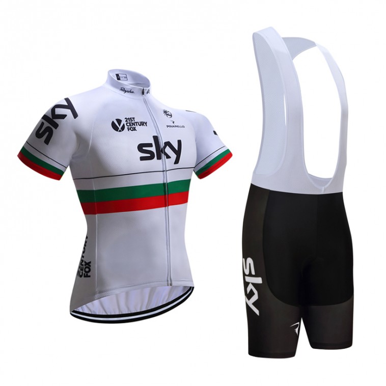 Ensemble cuissard vélo et maillot cyclisme équipe pro SKY Bulgarie