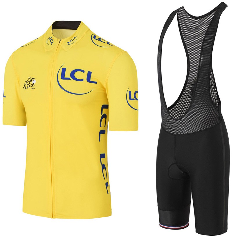 Haut maillot cycliste jaune zippé intégral Le Coq Sportif Le