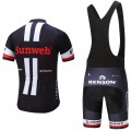 Ensemble cuissard vélo et maillot cyclisme équipe pro Sunweb Giant noir 2017