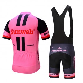 Ensemble cuissard vélo et maillot cyclisme équipe pro Sunweb Giant rose 2017