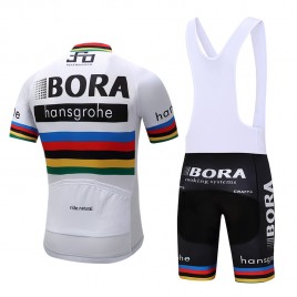 Ensemble cuissard vélo et maillot cyclisme équipe pro Bora Hansgrohe Craft blanc