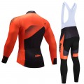 Ensemble cuissard vélo et maillot cyclisme hiver équipe pro KTM