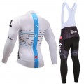 Ensemble cuissard vélo et maillot cyclisme hiver équipe pro SKY 2017 blanc