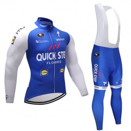 Ensemble cuissard vélo et maillot cyclisme hiver équipe pro Quick Step Floors