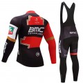 Ensemble cuissard vélo et maillot cyclisme hiver équipe pro BMC 2017 gold edition