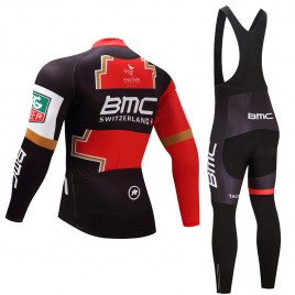 Ensemble cuissard vélo et maillot cyclisme hiver équipe pro BMC 2017 gold edition