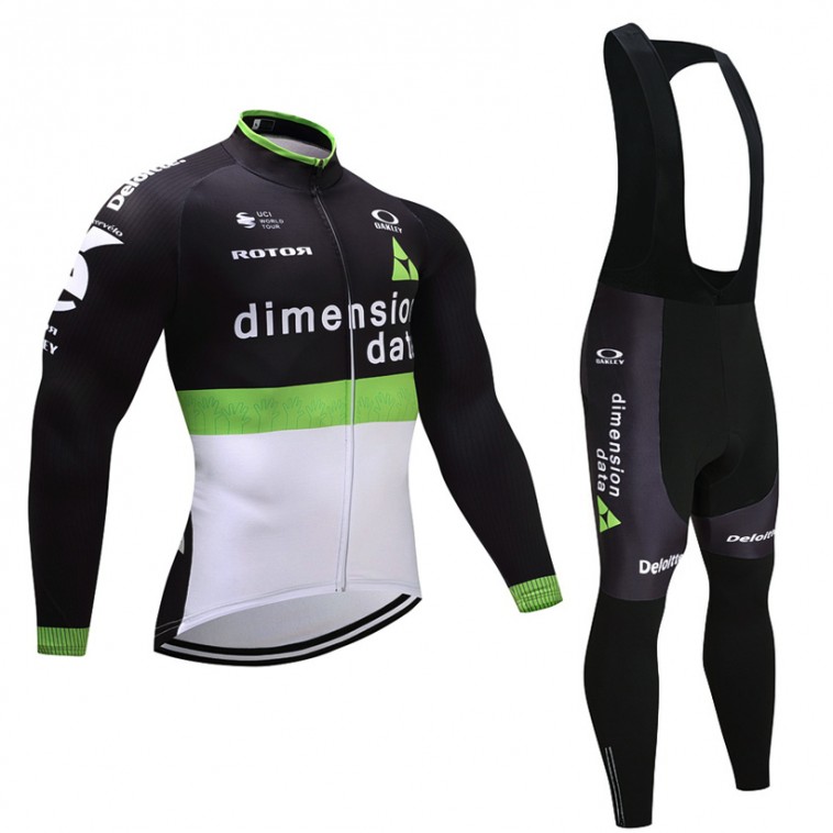 Ensemble cuissard vélo et maillot cyclisme hiver équipe pro Dimension Data