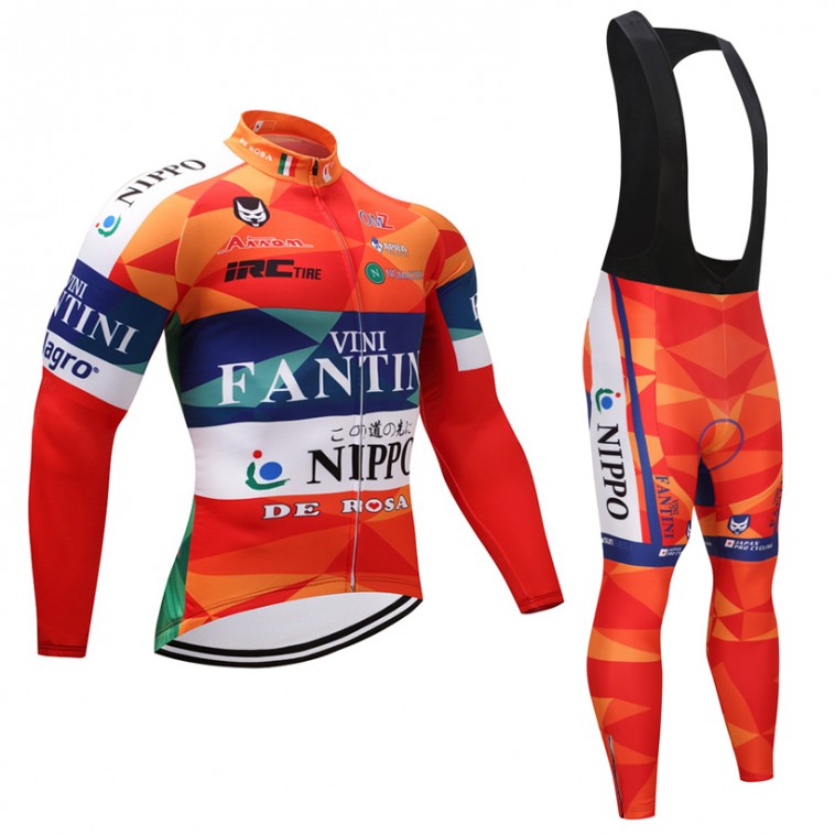Ensemble cuissard vélo et maillot cyclisme hiver équipe pro Vini Fantini - Nippo