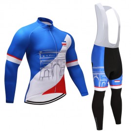 Ensemble cuissard vélo et maillot cyclisme hiver pro FRANCE