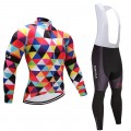 Ensemble cuissard vélo et maillot cyclisme hiver pro multicolore