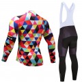 Ensemble cuissard vélo et maillot cyclisme hiver pro multicolore