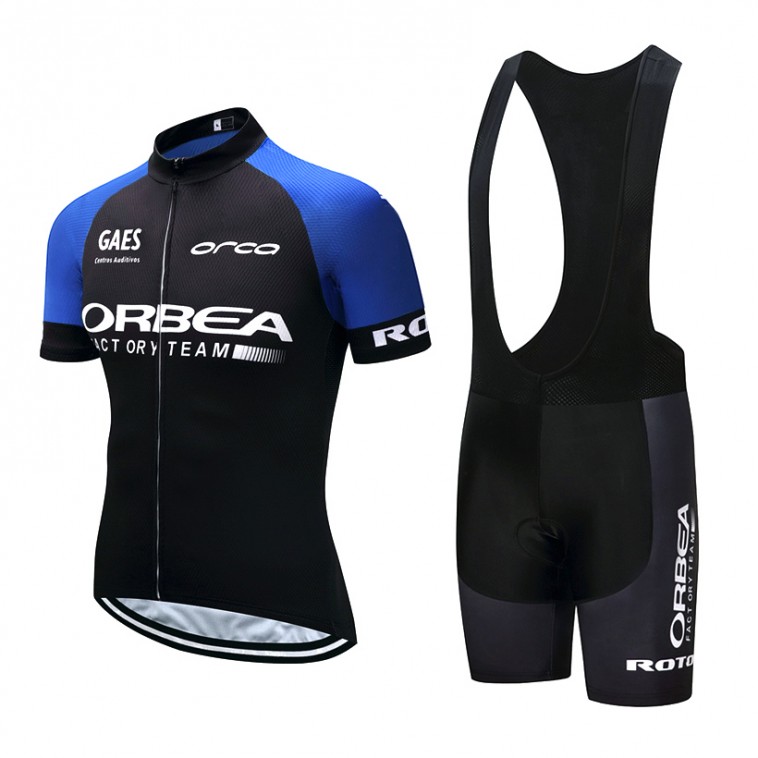 Ensemble cuissard vélo et maillot cyclisme pro Orbea Orca bleu