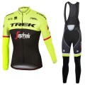 Ensemble cuissard vélo et maillot cyclisme hiver équipe pro Trek Segafredo