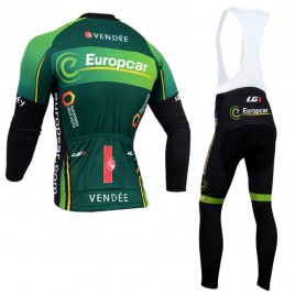 Ensemble cuissard vélo et maillot cyclisme hiver équipe pro Europcar Vendée