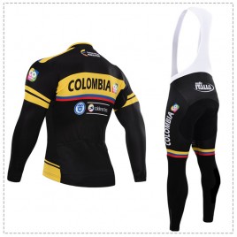 Ensemble cuissard vélo et maillot cyclisme hiver équipe pro Colombia