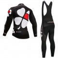 Ensemble cuissard vélo et maillot cyclisme hiver thermique équipe pro FDJ