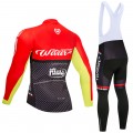 Ensemble cuissard vélo et maillot cyclisme hiver équipe pro Wilier Selle Italia 2017 rouge