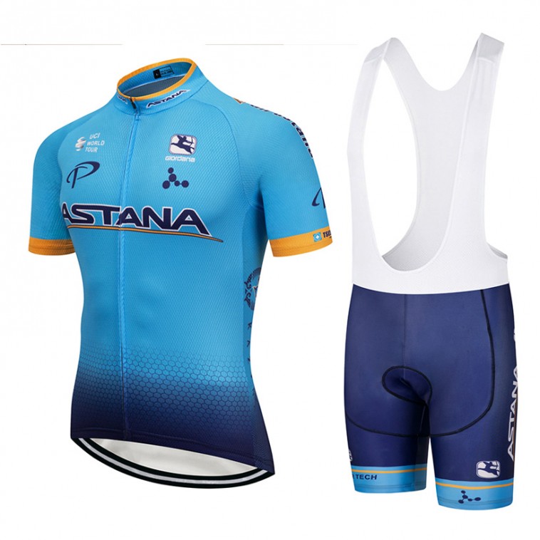 Ensemble cuissard vélo et maillot cyclisme équipe pro Astana 2018