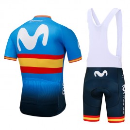 Ensemble cuissard vélo et maillot cyclisme équipe pro Movistar Espagne 2018