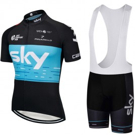 Ensemble cuissard vélo et maillot cyclisme équipe pro SKY 2018 noir