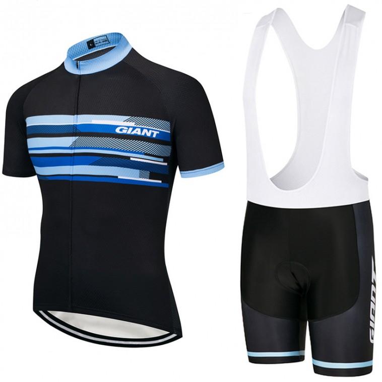 Ensemble cuissard v lo et maillot cyclisme quipe pro Giant 2018 blue edition