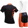 Ensemble cuissard vélo et maillot cyclisme Snovaky 2018 orange