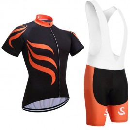 Ensemble cuissard vélo et maillot cyclisme Snovaky 2018 orange