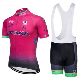 Ensemble cuissard vélo et maillot cyclisme équipe pro Astana Rose 2018