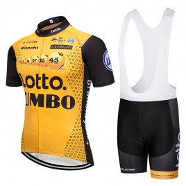 Ensemble cuissard vélo et maillot cyclisme équipe pro Lotto Jumbo 2018