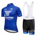 Ensemble cuissard vélo et maillot cyclisme équipe pro Gazprom 2018