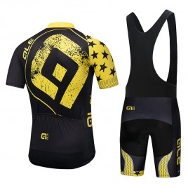 Ensemble cuissard vélo et maillot cyclisme pro ALE Stars jaune 2018