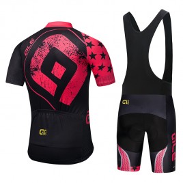 Ensemble cuissard vélo et maillot cyclisme pro ALE Stars rose 2018