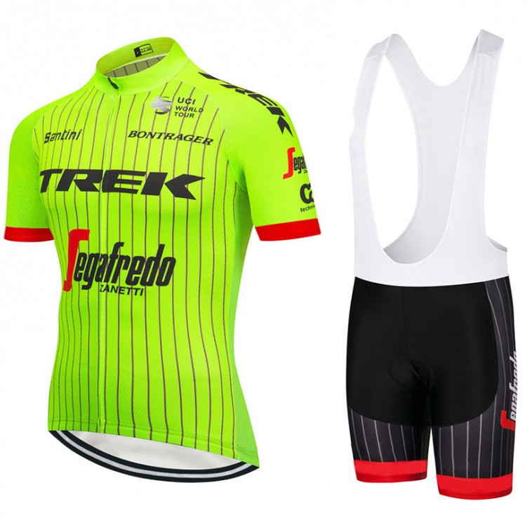 Ensemble cuissard vélo et maillot cyclisme équipe pro Trek 2018 jaune