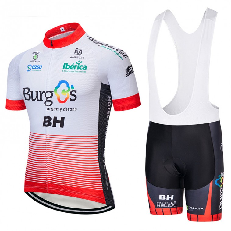 Ensemble cuissard vélo et maillot cyclisme équipe pro BURGOS BH 2018
