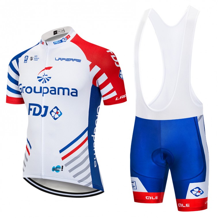 Ensemble cuissard vélo et maillot cyclisme pro GROUPAMA FDJ 2018