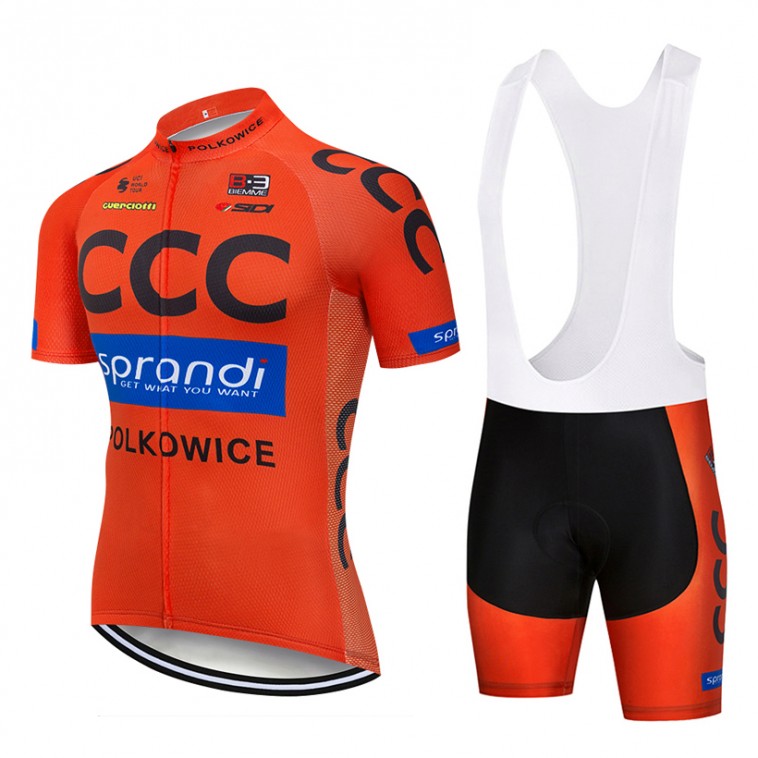 Ensemble cuissard vélo et maillot cyclisme pro CCC Sprandi Polkowice 2018