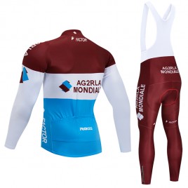 Ensemble cuissard vélo et maillot cyclisme hiver pro AG2R La Mondiale 2018