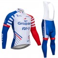 Ensemble cuissard vélo et maillot cyclisme hiver pro GROUPAMA FDJ 2018