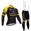 Ensemble cuissard vélo et maillot cyclisme hiver pro Mitchelton Scott 2018