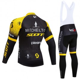 Ensemble cuissard vélo et maillot cyclisme hiver pro Mitchelton Scott 2018