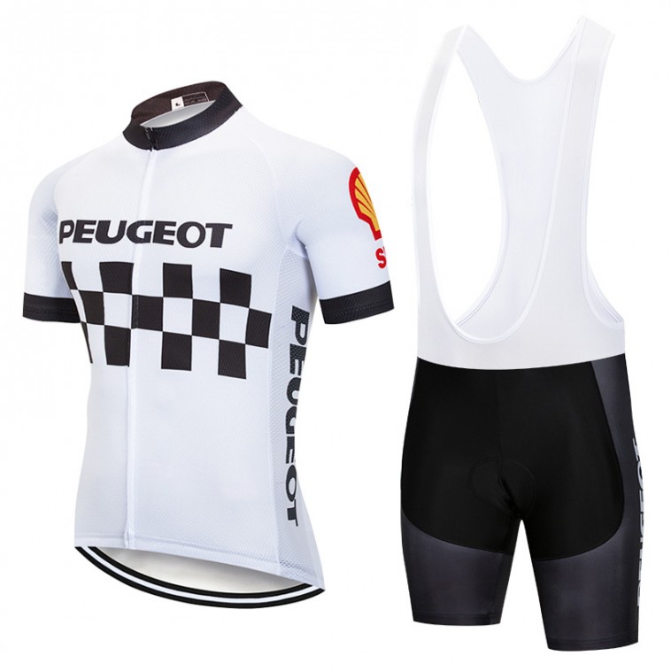 Ensemble cuissard vélo et maillot cyclisme pro vintage PEUGEOT