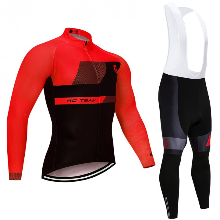 Ensemble cuissard vélo et maillot cyclisme hiver pro SCOTT RC Team Red Edition 2018