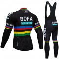 Ensemble cuissard vélo et maillot cyclisme hiver pro BORA UCI BLACK 2018