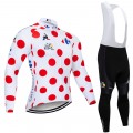 Ensemble cuissard vélo et maillot à Pois cyclisme hiver pro Tour de France 2018 Carrefour