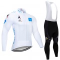 Ensemble cuissard vélo et maillot blanc cyclisme hiver pro Tour de France 2018 Krys