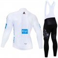 Ensemble cuissard vélo et maillot blanc cyclisme hiver pro Tour de France 2018 Krys