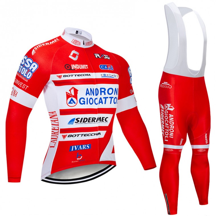 Ensemble cuissard vélo et maillot cyclisme hiver pro Androni 2018