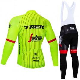 Ensemble cuissard vélo et maillot cyclisme hiver pro Trek Segafredo 2018 fluo