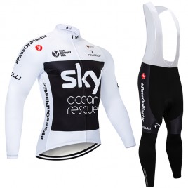 Ensemble cuissard vélo et maillot cyclisme hiver pro SKY Ocean Rescue 2018