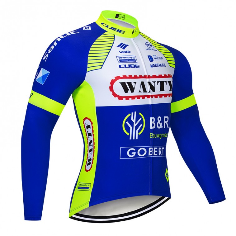 Maillot vélo hiver pro Wanty Gobert 2018